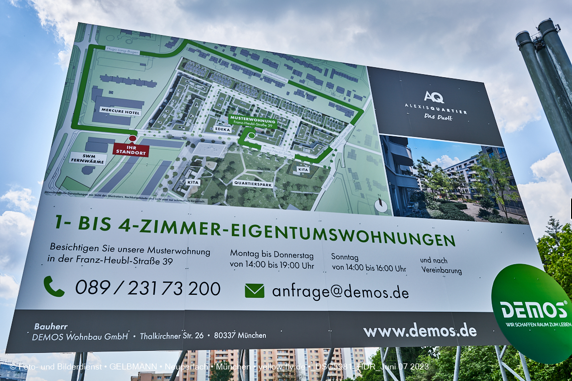 07.06.2023 - Neue Hinweistafeln für das Alexisquartier und Pandion Verde in Neuperlach in München 07.06.2023 - Neue Hinweistafeln für das Alexisquartier und Pandion Verde in Neuperlach in München